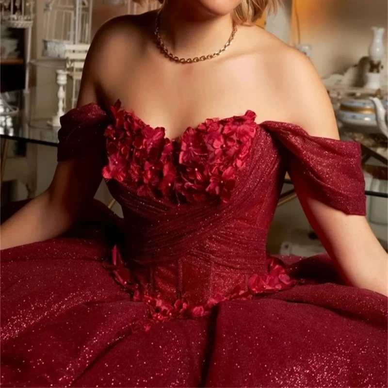 Customized Elegant Burgundy Women Wedding Party Occasion Dress Flower Lace Up Ball Gown Prom Sweet 15 16 Girl Quinceanera Dress
Customized Elegant Burgundy Women Wedding Party Occasion Dress Flower Lace Up Ball Gown Prom Sweet 15 16 Girl Quinceanera Dress