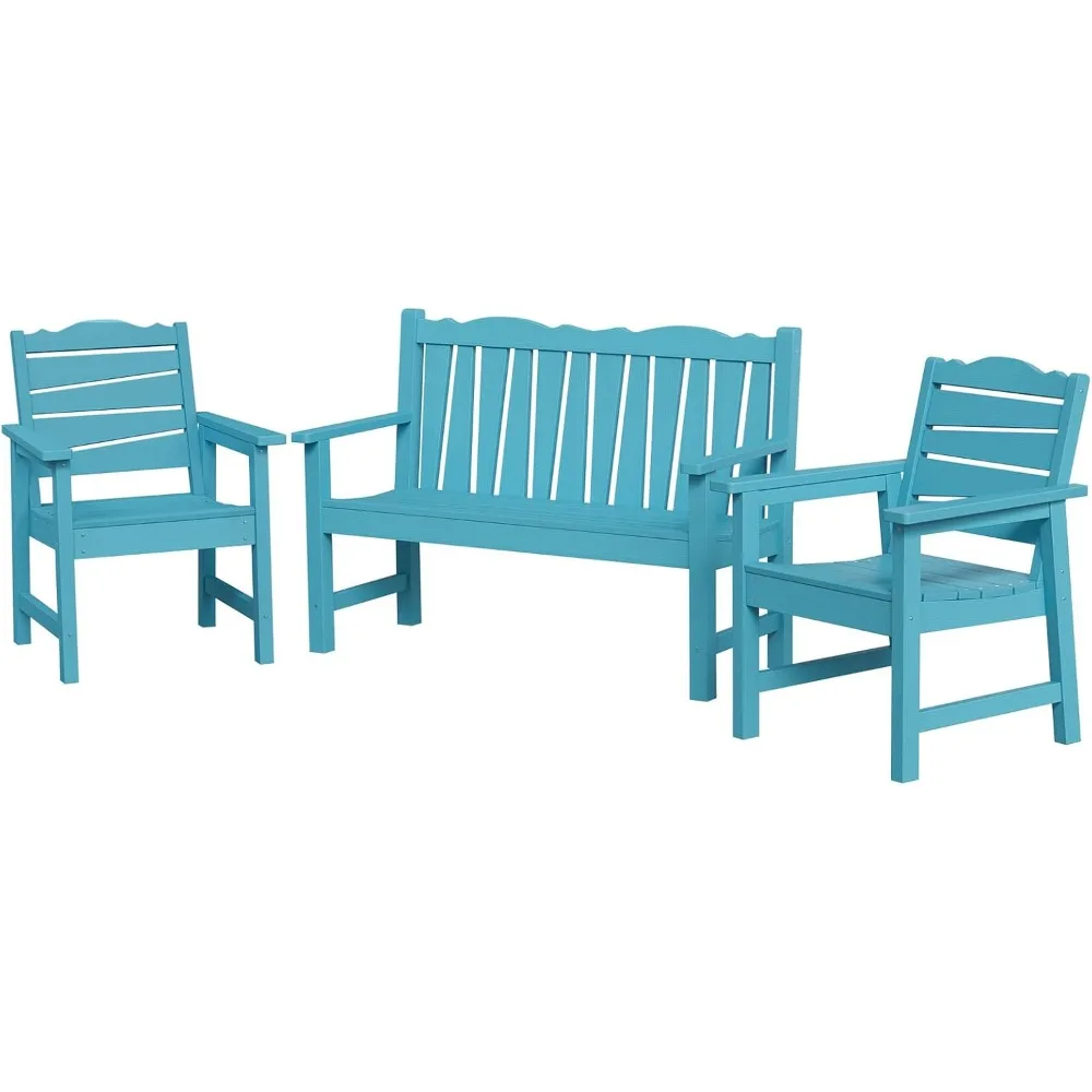 Outdoor Bench Set, Weatherproof Patio Furniture 3 Pieces Conversation Sets, Include Outdoor Bench + 2 Patio Chairs,
Outdoor Bench Set, Weatherproof Patio Furniture 3 Pieces Conversation Sets, Include Outdoor Bench + 2 Patio Chairs,