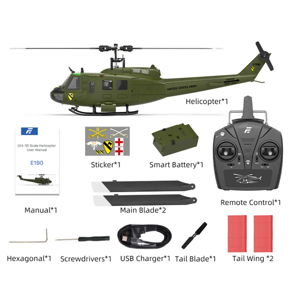 Eachine E190 1:34 UH-1 HUEY Масштаб 2,4G 6CH Удержание высоты Оптическое позиционирование потока Двойной бесщеточный двигатель RC Вертолет 
Eachine E190 1:34 UH-1 HUEY Масштаб 2,4G 6CH Удержание высоты Оптическое позиционирование потока Двойной бесщеточный двигатель RC Вертолет