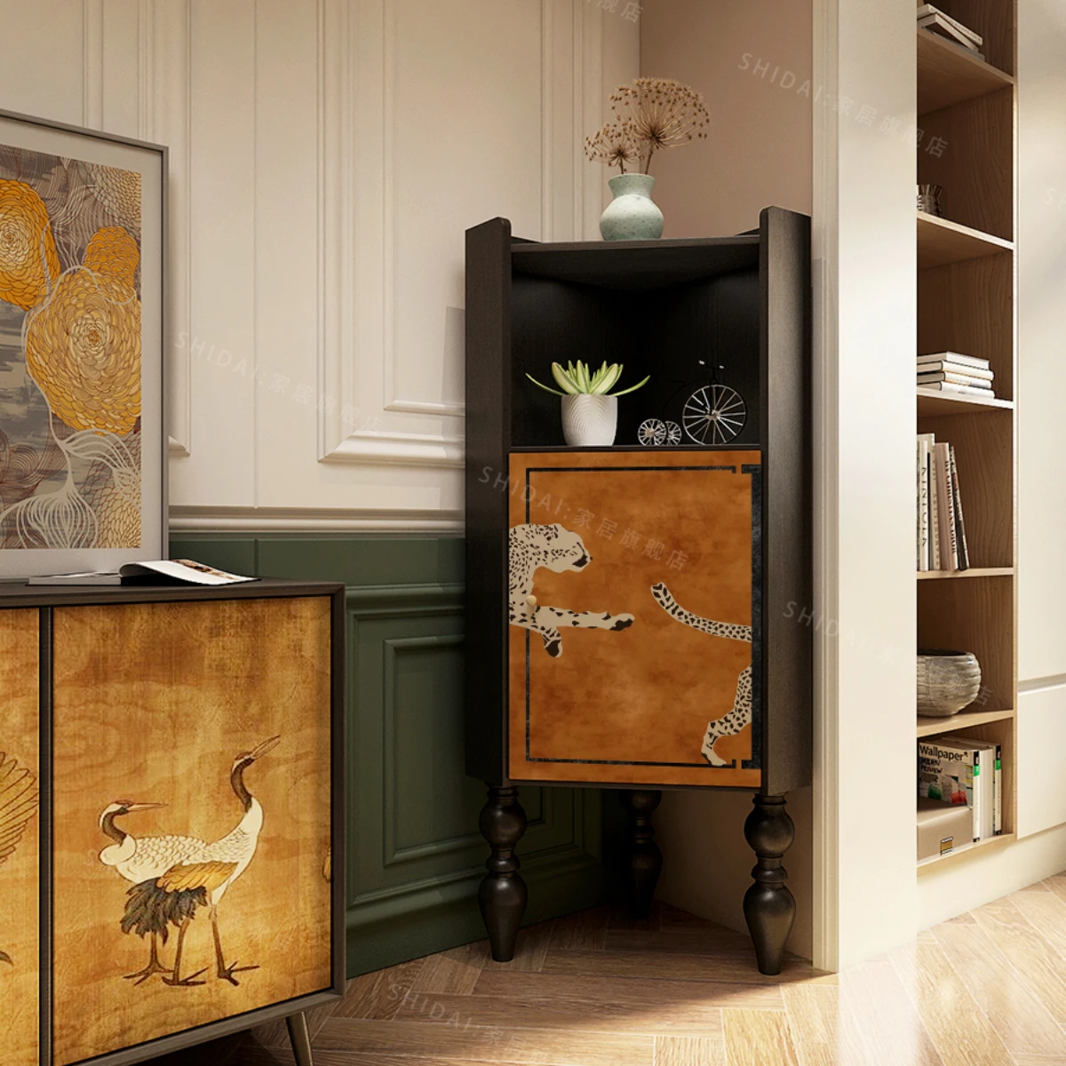American Light Luxury Leopard American Retro Storage Rack Living Room Storage Sofa Edge Corner Cabinet
American Light Luxury Leopard American Retro Storage Rack Living Room Storage Sofa Edge Corner Cabinet