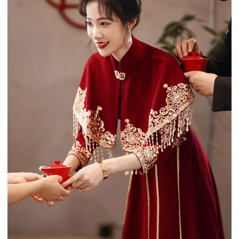 Элегантное длинное вечернее платье для китайской свадьбы, цвета красного вина, для торжественного выхода, женское, длинное, приталенное, для любого случая
Элегантное длинное вечернее платье для китайской свадьбы, цвета красного вина, для торжественного выхода, женское, длинное, приталенное, для любого случая