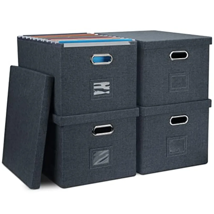 4-Pack Modern Minimalist Collapsible Linen File Folder Box with Lid for Letter Size Hanging Files Office Organization General S
4-Pack Modern Minimalist Collapsible Linen File Folder Box with Lid for Letter Size Hanging Files Office Organization General S