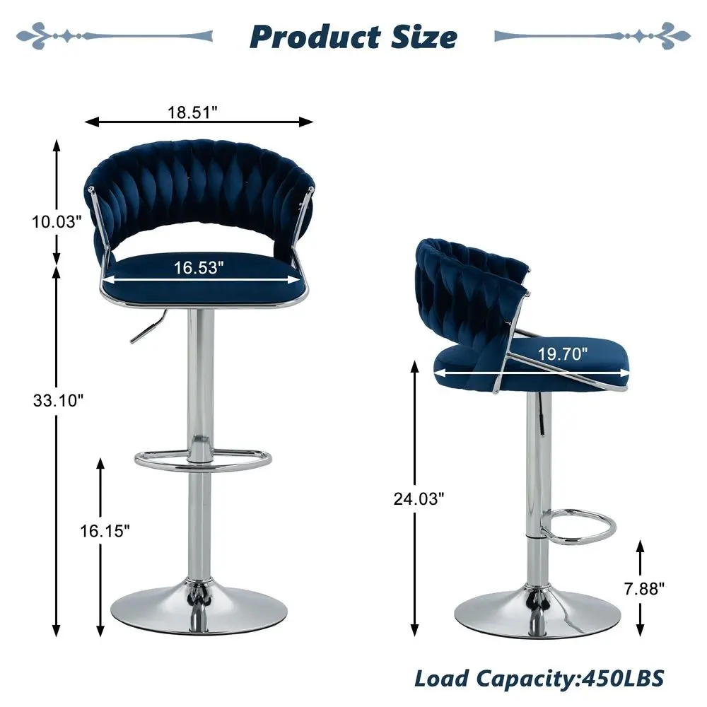 Back 360 Swivel Bar Stools Set of 4, Modern Adjustable Counter Height Velvet Bar Chair Silver Metal Stool,Kitchen Island Dining
Back 360 Swivel Bar Stools Set of 4, Modern Adjustable Counter Height Velvet Bar Chair Silver Metal Stool,Kitchen Island Dining