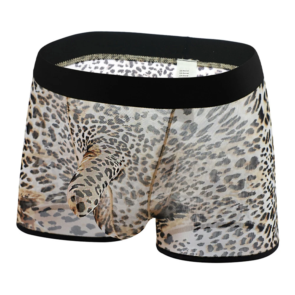 Sexy Men Leopard Print Lingerie Elephant Nose Pocket Short Thong Super-thin Breathable Panties Quickly-dry Seamless Briefs
Sexy Men Leopard Print Lingerie Elephant Nose Pocket Short Thong Super-thin Breathable Panties Quickly-dry Seamless Briefs