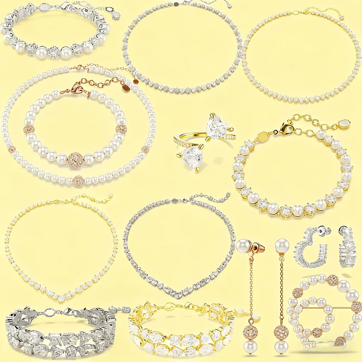 2026 New Gold Best Wedding White Original Cut Crystal Luxury Necklace Earring Bracelets Ring for Women New Year Christmas Gift
2026 New Gold Best Wedding White Original Cut Crystal Luxury Necklace Earring Bracelets Ring for Women New Year Christmas Gift