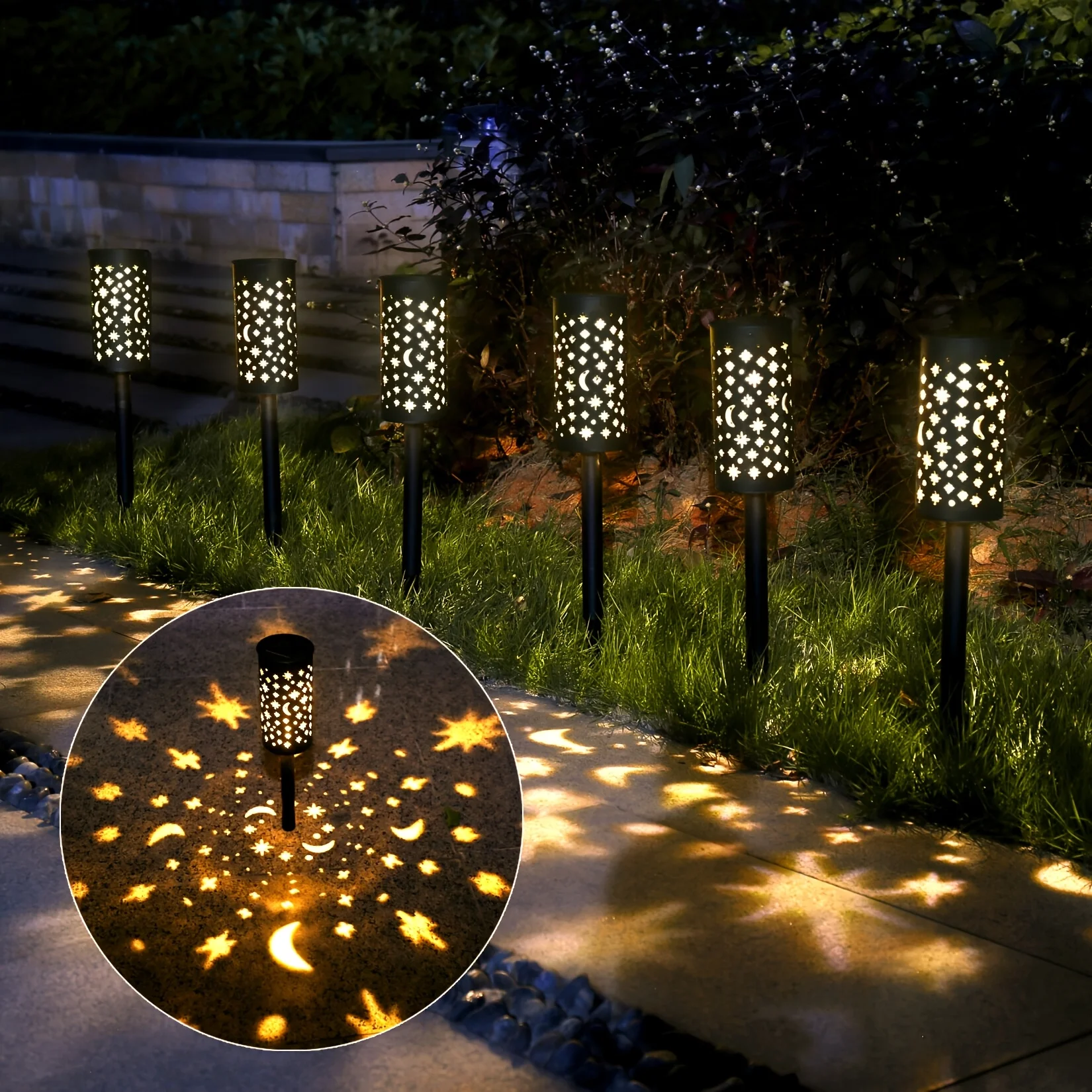 6 Pack Solar Light Outdoor Garden Patio Pathway Landscape Lights Yard Driveway Lawn Walkway Decoration Star Moon Solar Lantern Outside Path Hanging Sidewalk Courtyard Black
6 Pack Solar Light Outdoor Garden Patio Pathway Landscape Lights Yard Driveway Lawn Walkway Decoration Star Moon Solar Lantern Outside Path Hanging Sidewalk Courtyard Black