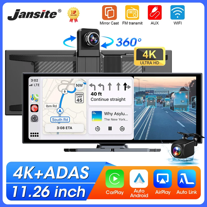 11.26 inch Dash Cam 4K ADAS Car DVR Wireless Carplay Android Auto GPS Navigation Dual Lens Dashboard Video Recorder BT FM AUX
11.26 inch Dash Cam 4K ADAS Car DVR Wireless Carplay Android Auto GPS Navigation Dual Lens Dashboard Video Recorder BT FM AUX