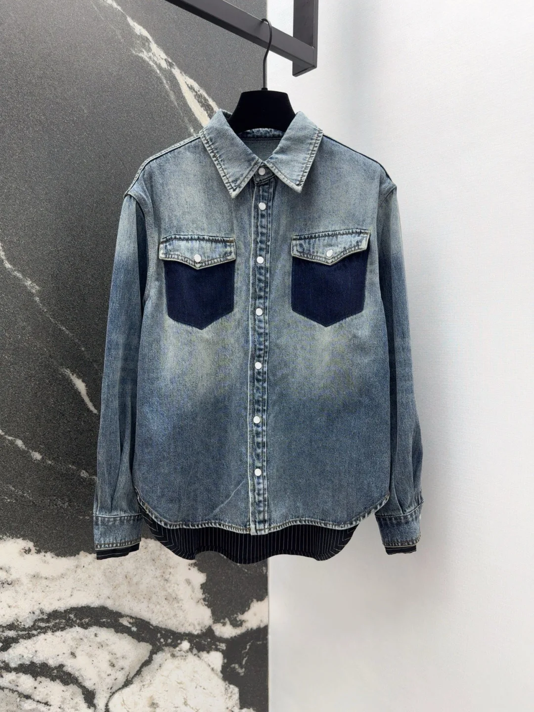spring summer casual women blue denim patchwork shirt ladies high quality blouse tops
spring summer casual women blue denim patchwork shirt ladies high quality blouse tops