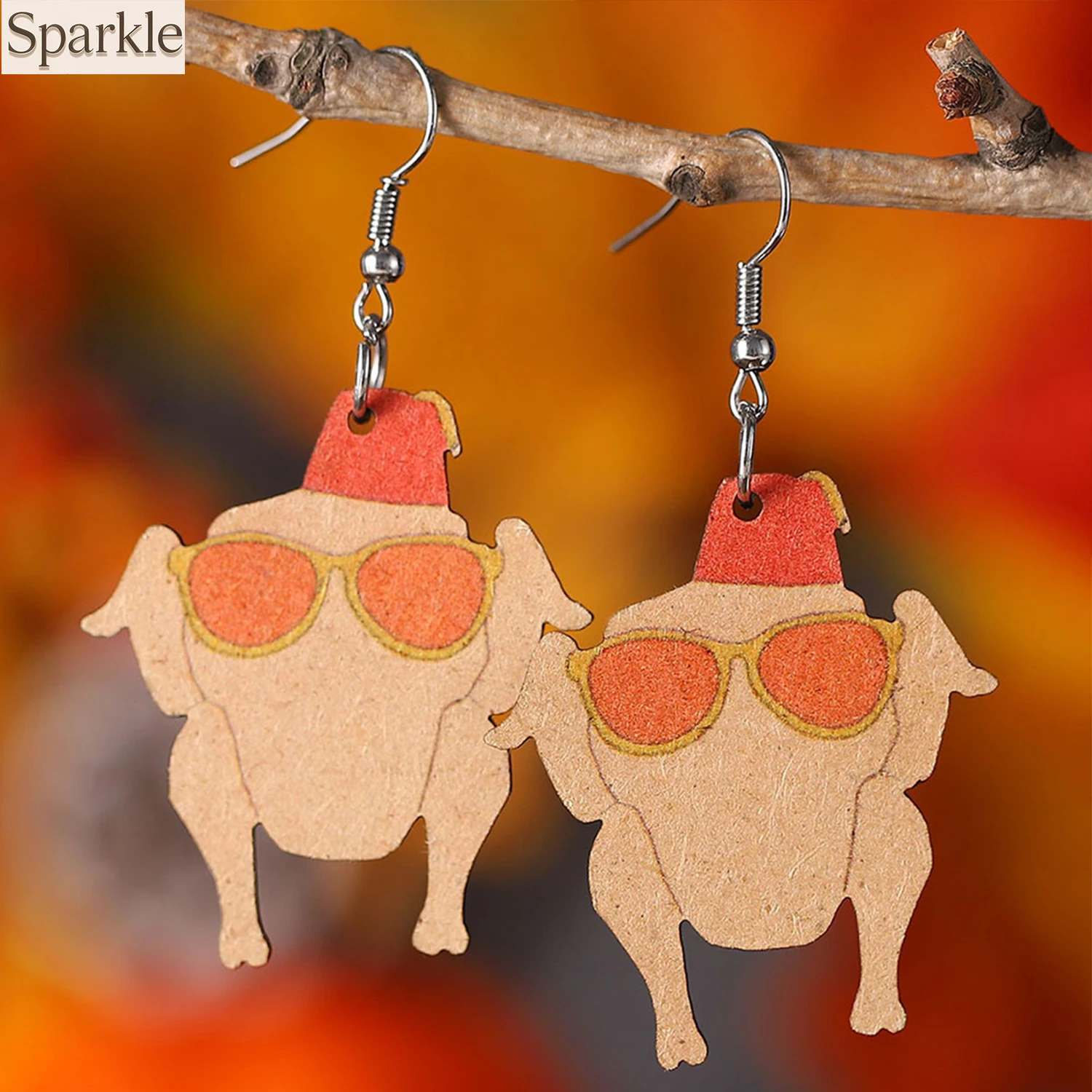 Thanksgiving Turkey Themed Fashion Jewelry Set - Sunglasses Hat Pendant Earrings Wooden Section Double-Sided Funny Turkey Access
Thanksgiving Turkey Themed Fashion Jewelry Set - Sunglasses Hat Pendant Earrings Wooden Section Double-Sided Funny Turkey Access