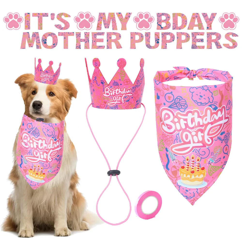 Dog Birthday Party Hat Bandana Slogan Set Mother Puppe Birth Celebrating Accessories Puppy Triangular Bandage Cat Bithday Scarf
Dog Birthday Party Hat Bandana Slogan Set Mother Puppe Birth Celebrating Accessories Puppy Triangular Bandage Cat Bithday Scarf