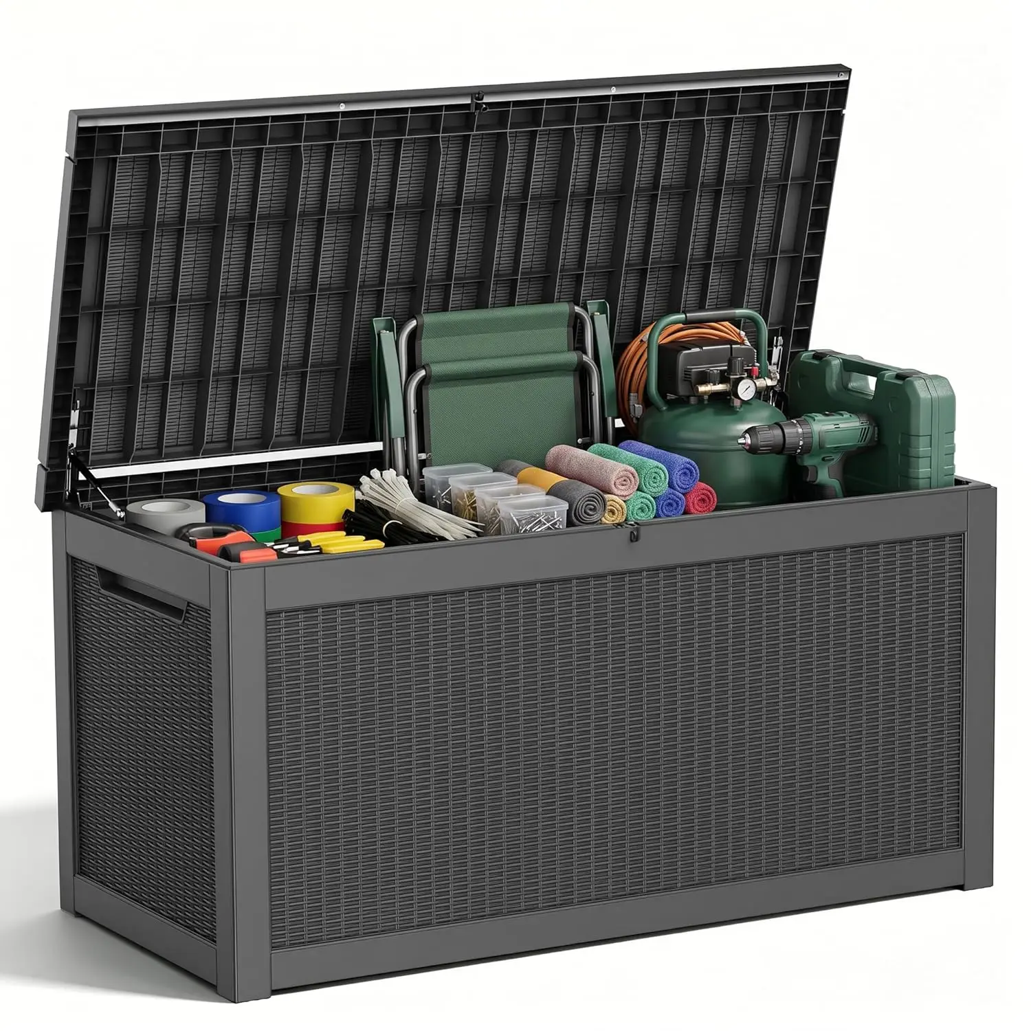 320 Gallon Outdoor Deck Box, Lockable Waterproof Outdoor Storage Boxes For Garden Tools,Indoor Cushions,Accessories, Customized
320 Gallon Outdoor Deck Box, Lockable Waterproof Outdoor Storage Boxes For Garden Tools,Indoor Cushions,Accessories, Customized