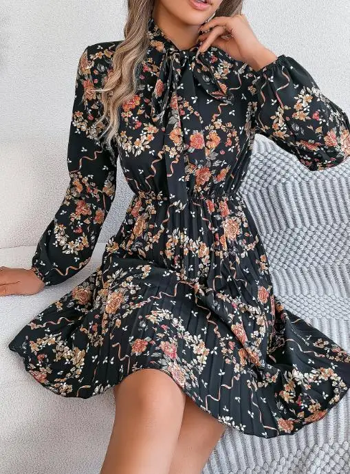 Women's Dress Clothing 2025 Hot Selling Realistic Photo of Autumn Winter Elegant Flower Tied Waist Long Sleeved Pleated Skirt
Women's Dress Clothing 2025 Hot Selling Realistic Photo of Autumn Winter Elegant Flower Tied Waist Long Sleeved Pleated Skirt