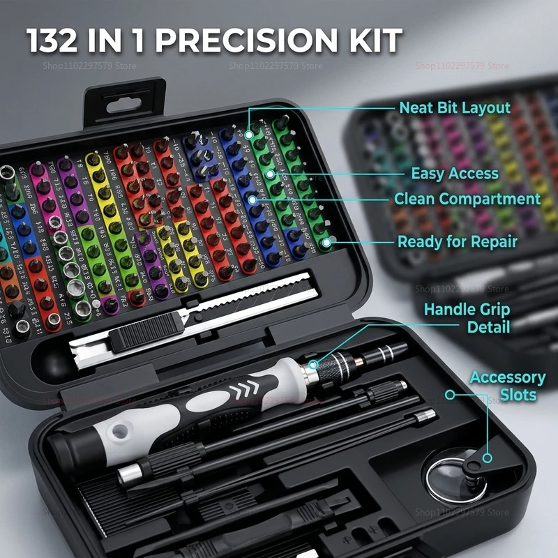 132 in 1 Precision Screwdriver Set Magnetic Phillips Torx Bit Kit for iPhone PC Electronics Watch DIY Repair Tool Household
132 in 1 Precision Screwdriver Set Magnetic Phillips Torx Bit Kit for iPhone PC Electronics Watch DIY Repair Tool Household