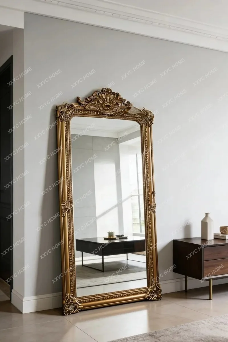 light luxury carved floor mirror retro court style decorative mirror
light luxury carved floor mirror retro court style decorative mirror