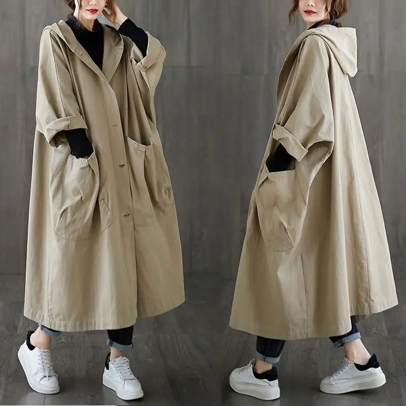 Spring New Artistic Loose Large Size Overknee Long Large PO Women's Faionable Casual Long Coat Polyester Fiber Coat
Spring New Artistic Loose Large Size Overknee Long Large PO Women's Faionable Casual Long Coat Polyester Fiber Coat