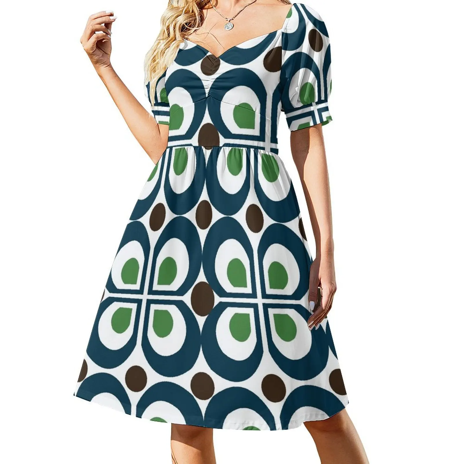 Retro 60s Pattern Short Sleeved Dress loose summer dress long sleeve dress Women's summer dresses
Retro 60s Pattern Short Sleeved Dress loose summer dress long sleeve dress Women's summer dresses