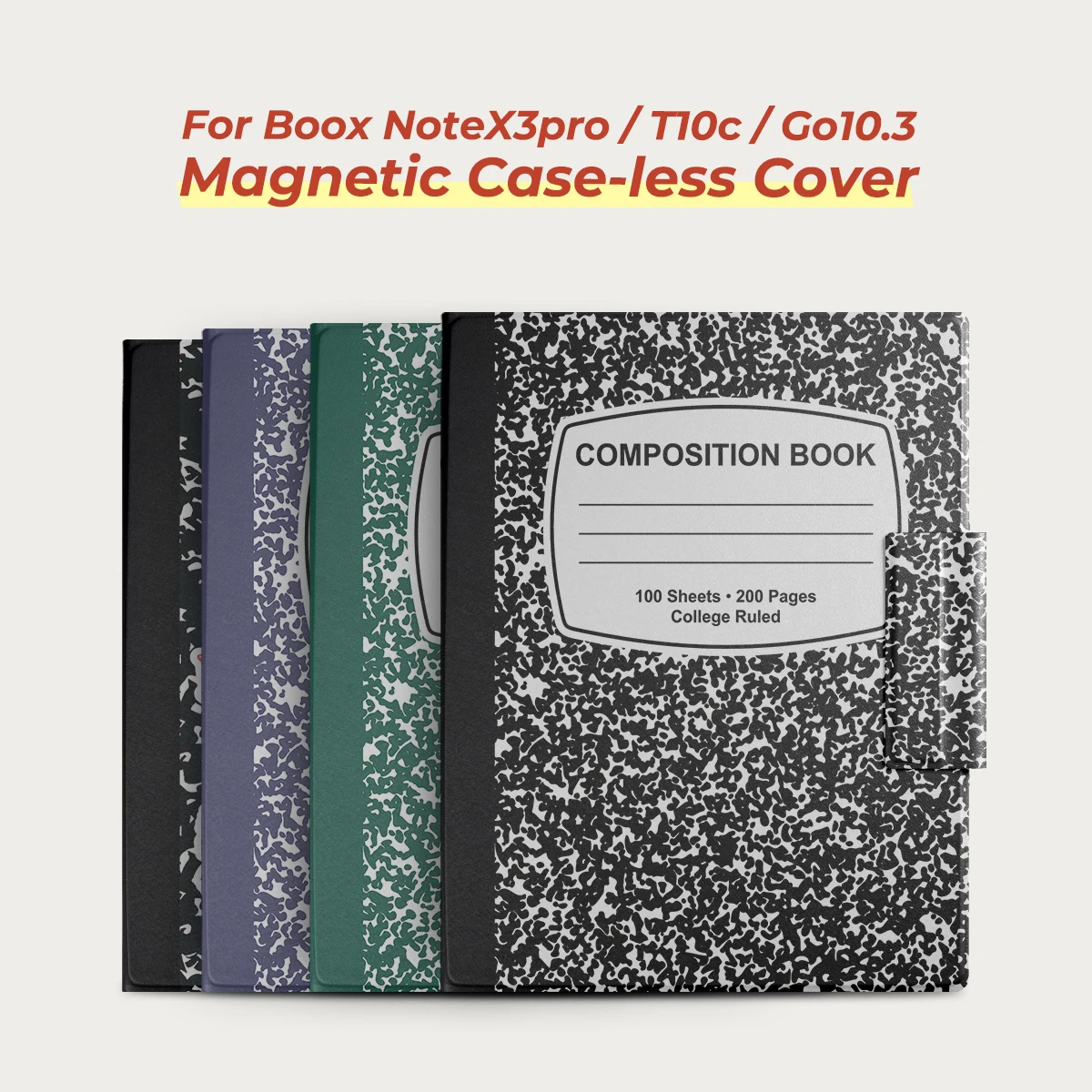 Twosheep Composition Book Magnetic Case suit for Boox Go10.3 GenII Lumi Go 10.3 NoteX3pro T10C 10.3 Inch Auto Wake Stand Cover
Twosheep Composition Book Magnetic Case suit for Boox Go10.3 GenII Lumi Go 10.3 NoteX3pro T10C 10.3 Inch Auto Wake Stand Cover