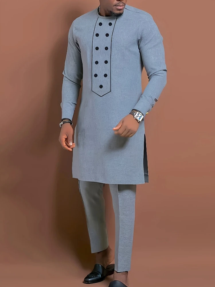 Men's Casual Long-Sleeved Two-Piece Set: Mid-Length Top and Trousers
Men's Casual Long-Sleeved Two-Piece Set: Mid-Length Top and Trousers