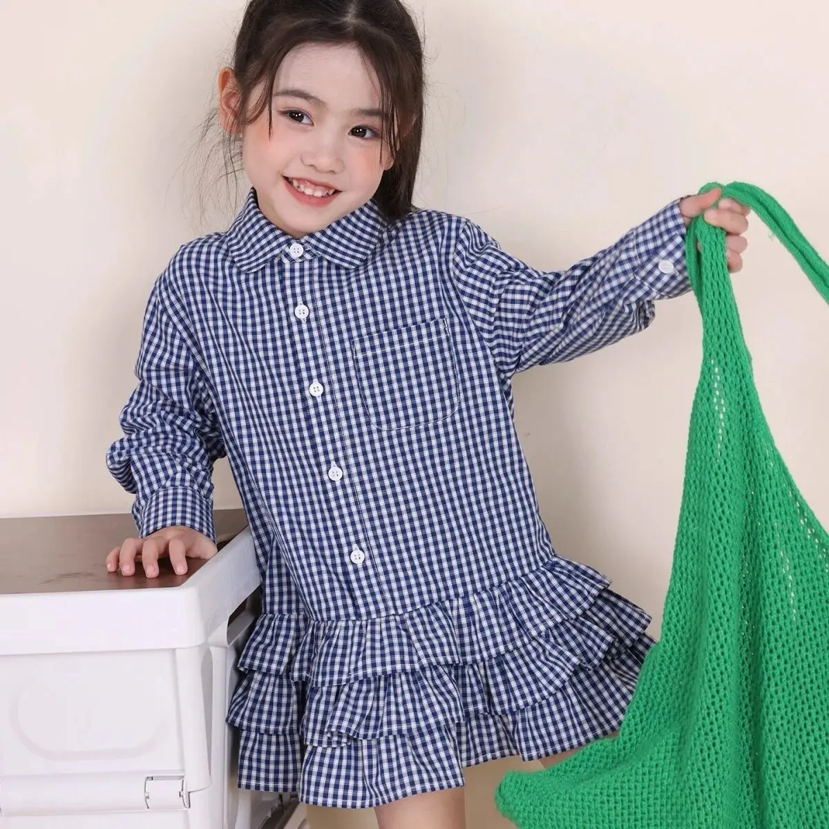 Girls' Dress 2026 Spring/Summer Autumn New Collection Children's College Blue Plaid Shirt Dress Little Girls' Collar Cake Skirt
Girls' Dress 2026 Spring/Summer Autumn New Collection Children's College Blue Plaid Shirt Dress Little Girls' Collar Cake Skirt