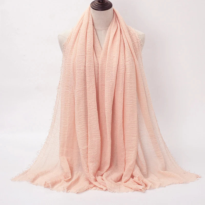 Fashion New Crinkle Scarf Women Muslim Hijab Cotton Linen Shawls Wrap Turban Solid Color Maxi Scarves Tassel Fringed Headscarf
Fashion New Crinkle Scarf Women Muslim Hijab Cotton Linen Shawls Wrap Turban Solid Color Maxi Scarves Tassel Fringed Headscarf