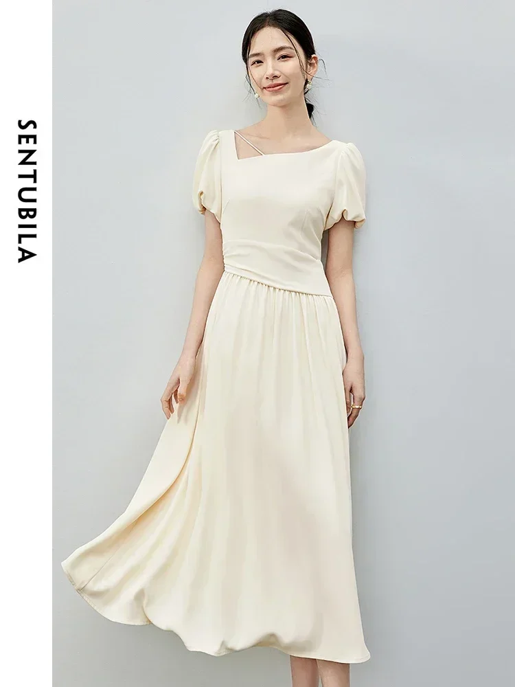SENTUBILA Elegant Summer Midi Dress Woman 2025 Solid Asymmetrical Skew Collar Puff Sleeve Flowy Dresses Female Clothes 142L54610
SENTUBILA Elegant Summer Midi Dress Woman 2025 Solid Asymmetrical Skew Collar Puff Sleeve Flowy Dresses Female Clothes 142L54610