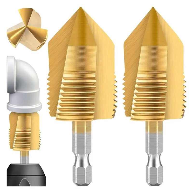 AB66-Pipe Threading Tool Kit Electric Drill Compatible Internal And External Thread Cutting Tool For PVC Plastic Pipes