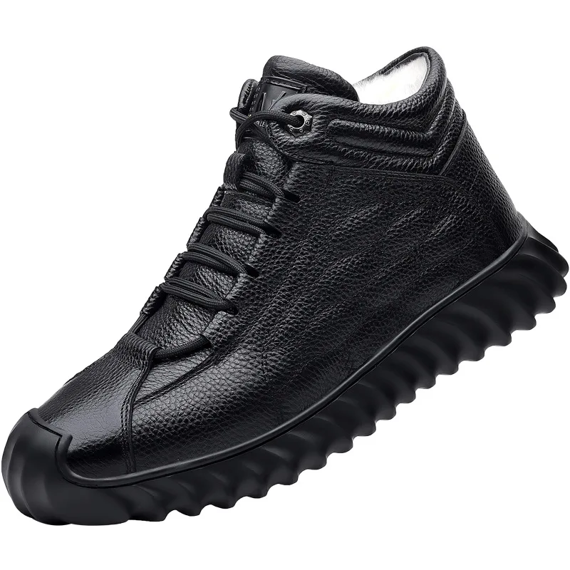 Top Layer Cowhide Winter Men's Leather Boots High Top Casual and Plush Thick Warm Men's Snow Boots Chelsea Boots
Top Layer Cowhide Winter Men's Leather Boots High Top Casual and Plush Thick Warm Men's Snow Boots Chelsea Boots