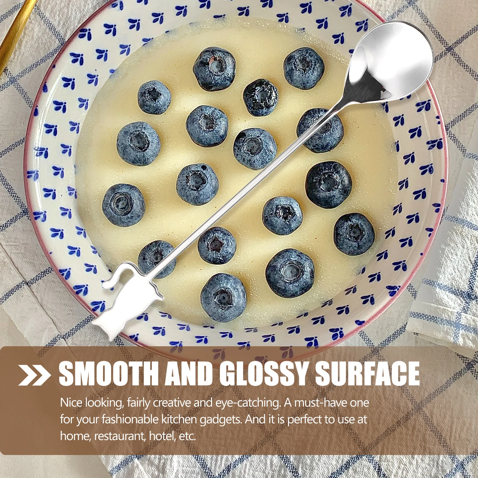 Stainless Steel Cat Fish Spoon Set Multi-Function Reusable Dessert Cake Coffee Cutlery Household Portable Wear-Resistant Wood
Stainless Steel Cat Fish Spoon Set Multi-Function Reusable Dessert Cake Coffee Cutlery Household Portable Wear-Resistant Wood