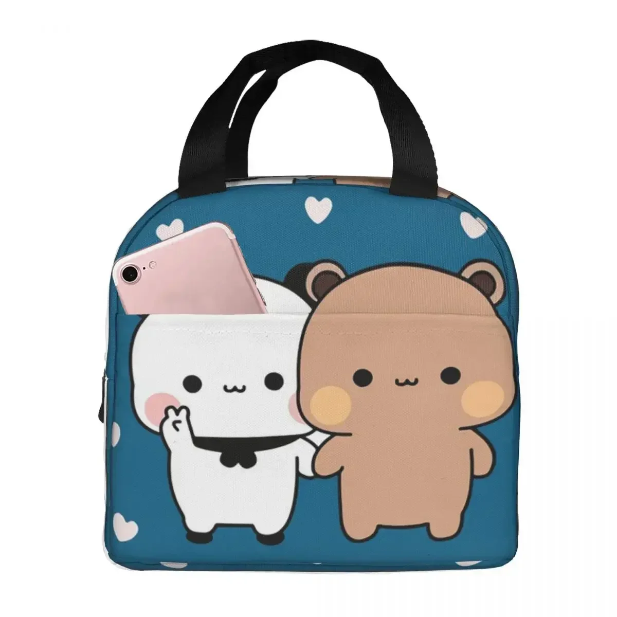 Изолированные сумки для ланча с воздушным шаром Peach And Goma Bubu Dudu, многоразовые сумки для пикника, термоохлаждающий Ланч-бокс, сумка для ланча для женщин для работы
Изолированные сумки для ланча с воздушным шаром Peach And Goma Bubu Dudu, многоразовые сумки для пикника, термоохлаждающий Ланч-бокс, сумка для ланча для женщин для работы