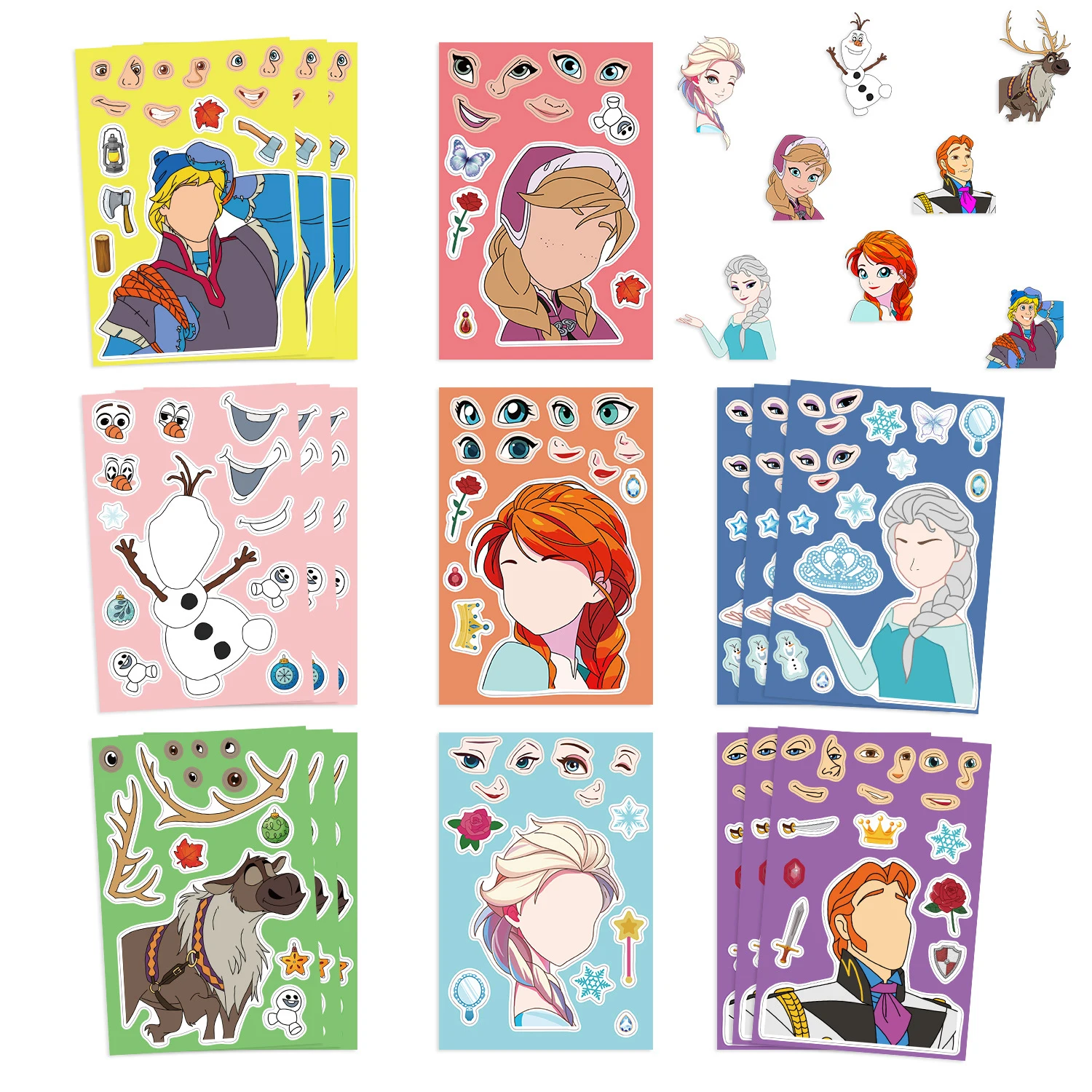 8/16pcs Frozen Queen Party Sticker Elsa Make-a-face Sticker Notebook Water Bottle Guitar Skateboard Balloon DIY Sticker Decor
8/16pcs Frozen Queen Party Sticker Elsa Make-a-face Sticker Notebook Water Bottle Guitar Skateboard Balloon DIY Sticker Decor