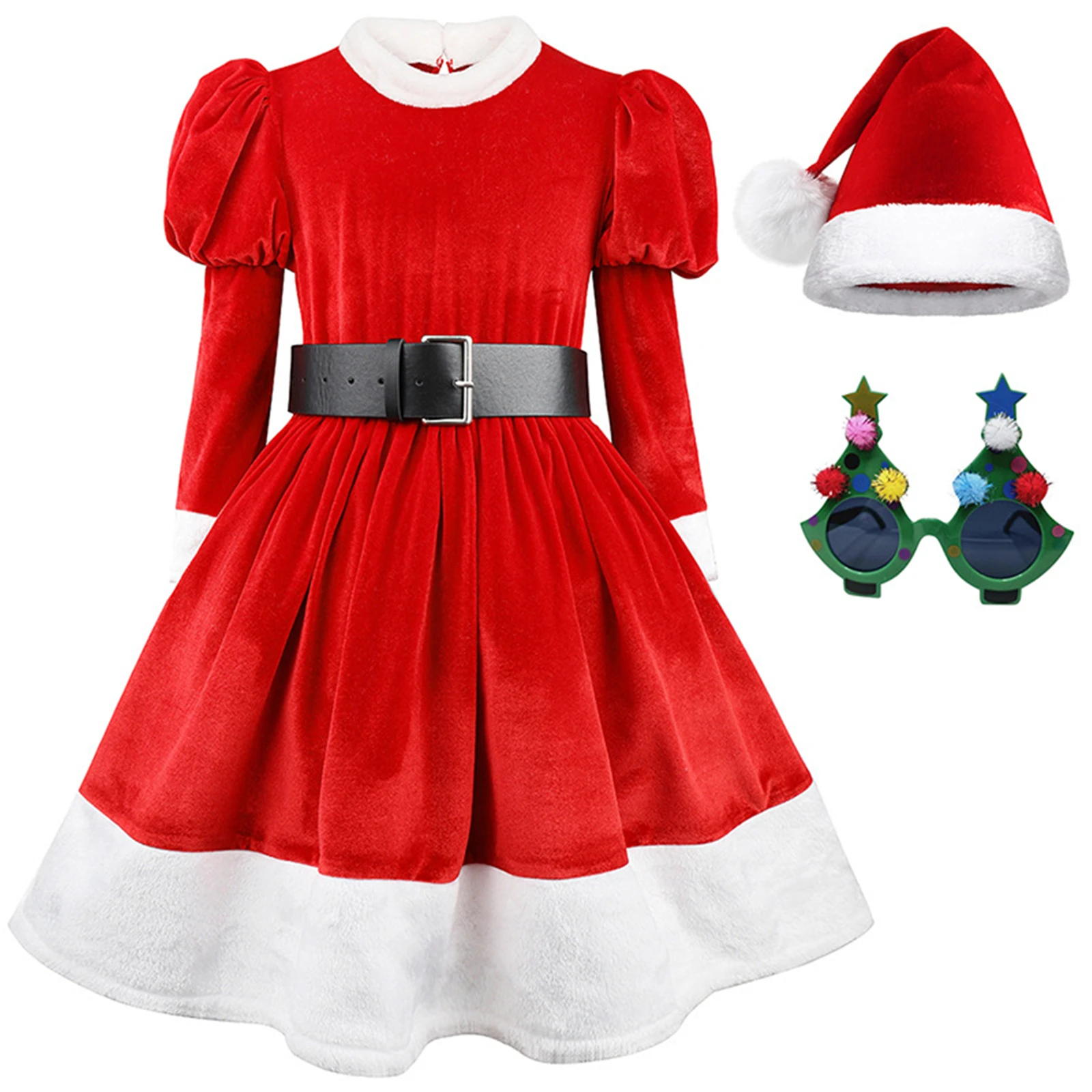 Girl Christmas Dresses Cosplay Costume Long Sleeve Red Velvet Princess Fur Dress with Hat Kids Children New Years Gifts
Girl Christmas Dresses Cosplay Costume Long Sleeve Red Velvet Princess Fur Dress with Hat Kids Children New Years Gifts