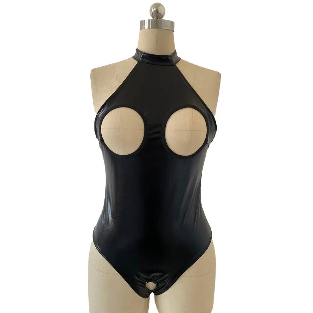 Women Sexy PU Leather Open Cup Breast Exposed Bodysuit Crotchless Leotard High Cut Jumpsuit Wet Look Erotic Clubwear Nightwear
Women Sexy PU Leather Open Cup Breast Exposed Bodysuit Crotchless Leotard High Cut Jumpsuit Wet Look Erotic Clubwear Nightwear