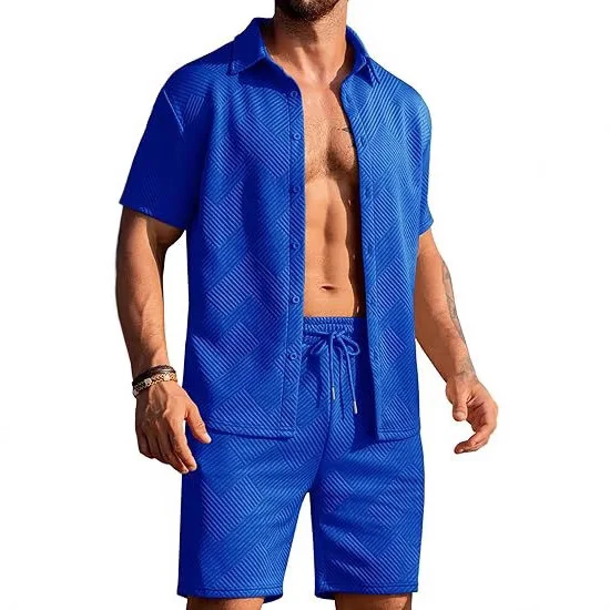 Men's Casual Knitted Shirt Shorts Set Summer Beach Style Short Sleeve Button up Cotton Blend Comfortable Breathable Sportswear
Men's Casual Knitted Shirt Shorts Set Summer Beach Style Short Sleeve Button up Cotton Blend Comfortable Breathable Sportswear