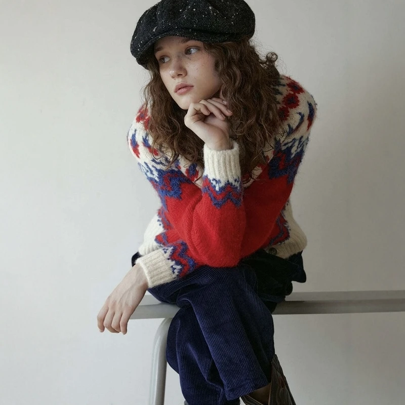 Nordic Sle Fair Isle Red Color Blo Knitted Sweater Cardigan Warmth Comfortable Long Sve Commute Suitable Pure Color
Nordic Sle Fair Isle Red Color Blo Knitted Sweater Cardigan Warmth Comfortable Long Sve Commute Suitable Pure Color
