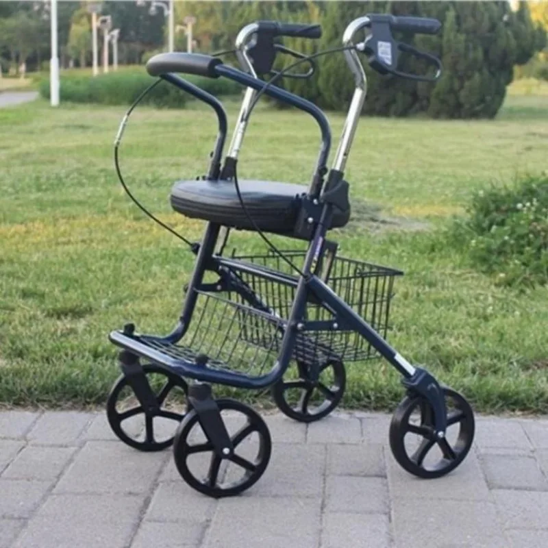 Elderly shopping cart hand push can sit light elderly scooter trolley folding grocery shopping four corners crutches help
Elderly shopping cart hand push can sit light elderly scooter trolley folding grocery shopping four corners crutches help