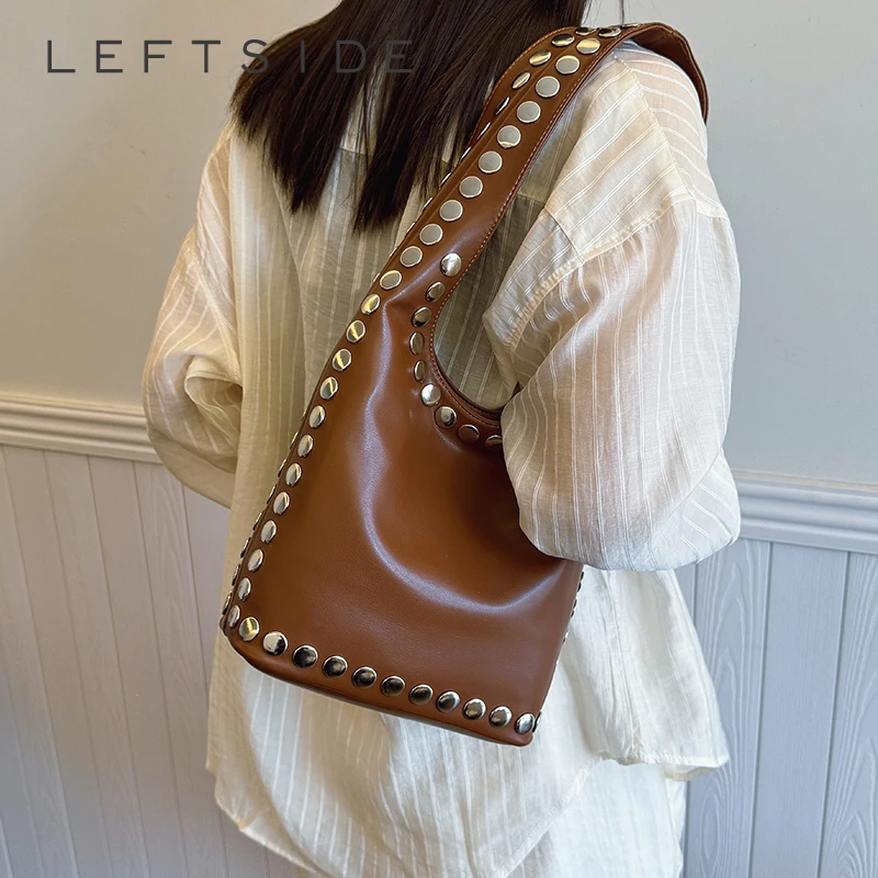 LEFTSIDE Rivets Design PU Leather Underarm Bags For Women 2025 New Trend Female Shoulder Underarm Bag Soft Handbags And Purses
LEFTSIDE Rivets Design PU Leather Underarm Bags For Women 2025 New Trend Female Shoulder Underarm Bag Soft Handbags And Purses