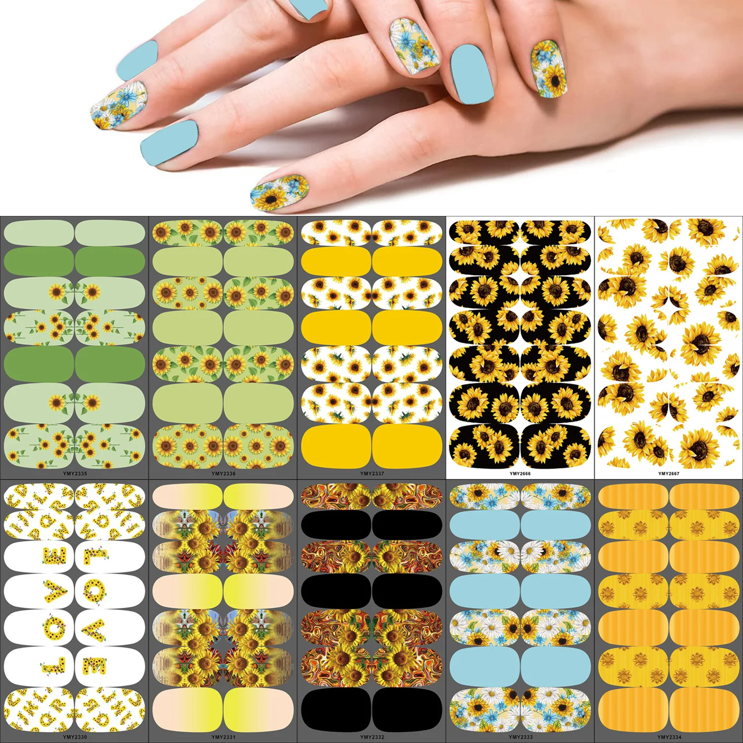 Full Cover Nail Stickers Sunflower Series Nail Decoration Nails Sticker Designer Self Adhesive Nail Sticker Nail Art Sticker
Full Cover Nail Stickers Sunflower Series Nail Decoration Nails Sticker Designer Self Adhesive Nail Sticker Nail Art Sticker