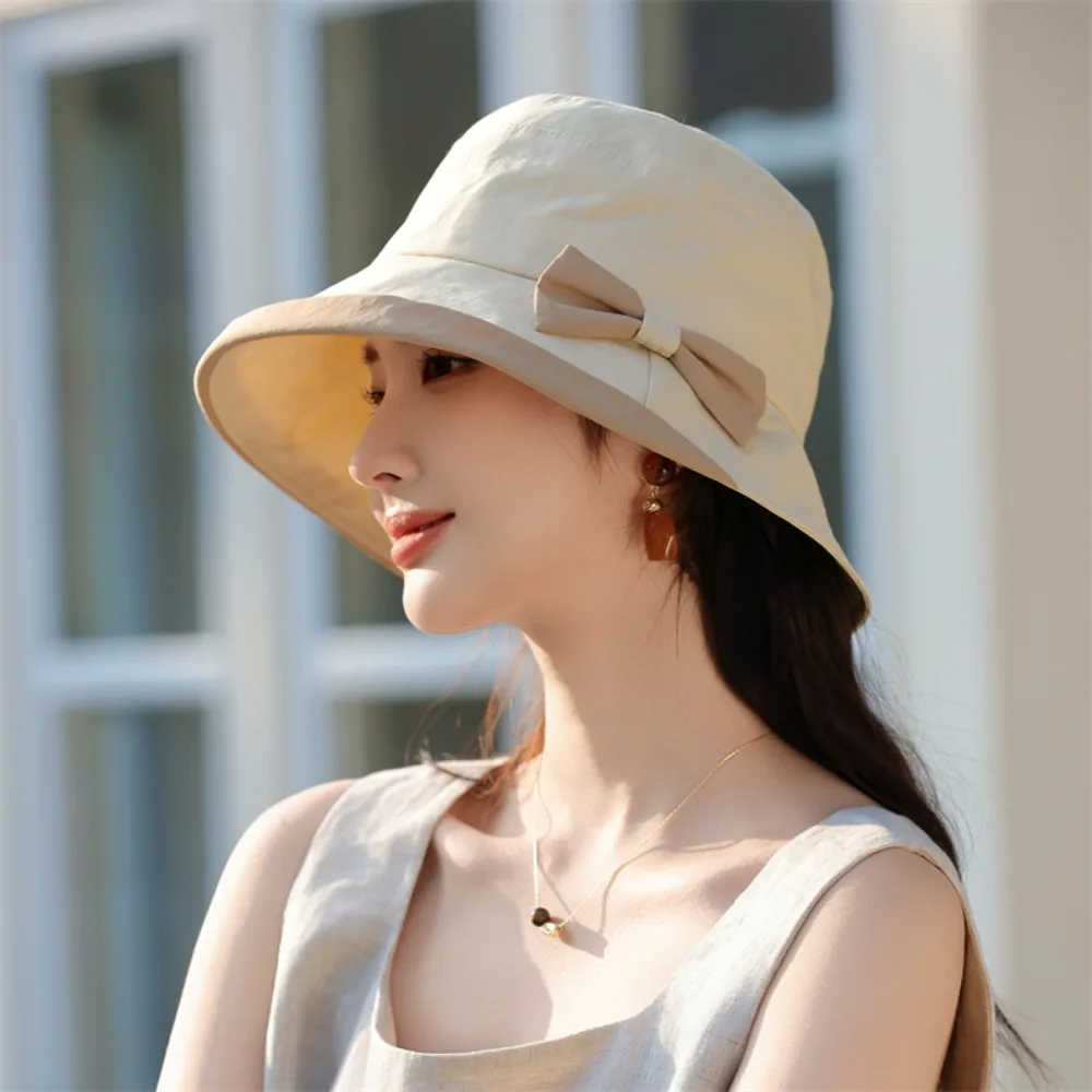 Breathable Elegant Bow Fisherman Hat Foldable UV Protection Woman Sun Hat Wide Brim Sunshade Sunscreen Bucket Cap Summer
Breathable Elegant Bow Fisherman Hat Foldable UV Protection Woman Sun Hat Wide Brim Sunshade Sunscreen Bucket Cap Summer