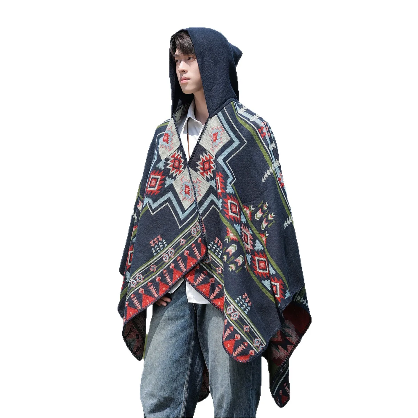 Ethnic Style Men Cape Wearing Hats Cloaks Shawls Thick Warm Travel Taking Photos Wearing Cloaks Self Driving Tours Poncho
Ethnic Style Men Cape Wearing Hats Cloaks Shawls Thick Warm Travel Taking Photos Wearing Cloaks Self Driving Tours Poncho