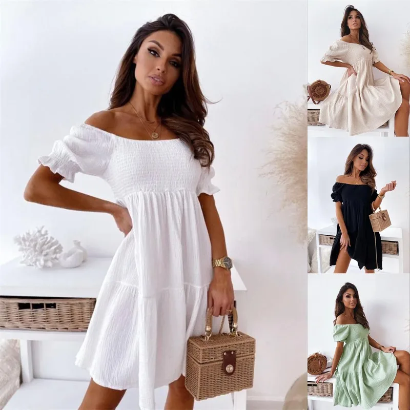 Women Sexy Backless Mini Dress Summer Fashion Lady Slash Neck White Puff Sleeve Big Swing Party Beach Dresses Casual Robe Femme
Women Sexy Backless Mini Dress Summer Fashion Lady Slash Neck White Puff Sleeve Big Swing Party Beach Dresses Casual Robe Femme