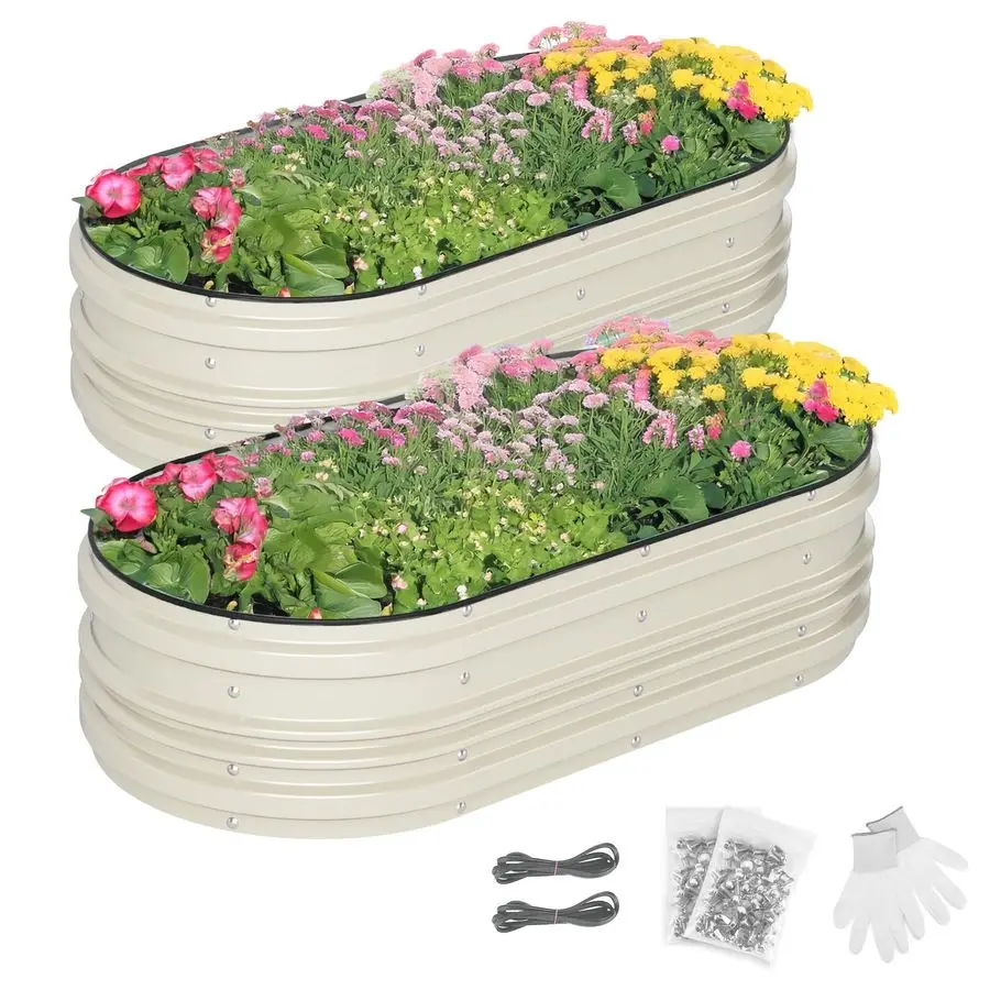 2PK 4x2x1ft Outdoor Galvanized Raised Garden Bed Kit, Rust amp Corrosion Protection, Easy Assembly, Safe Edge, Ideal for Vegetab
2PK 4x2x1ft Outdoor Galvanized Raised Garden Bed Kit, Rust amp Corrosion Protection, Easy Assembly, Safe Edge, Ideal for Vegetab