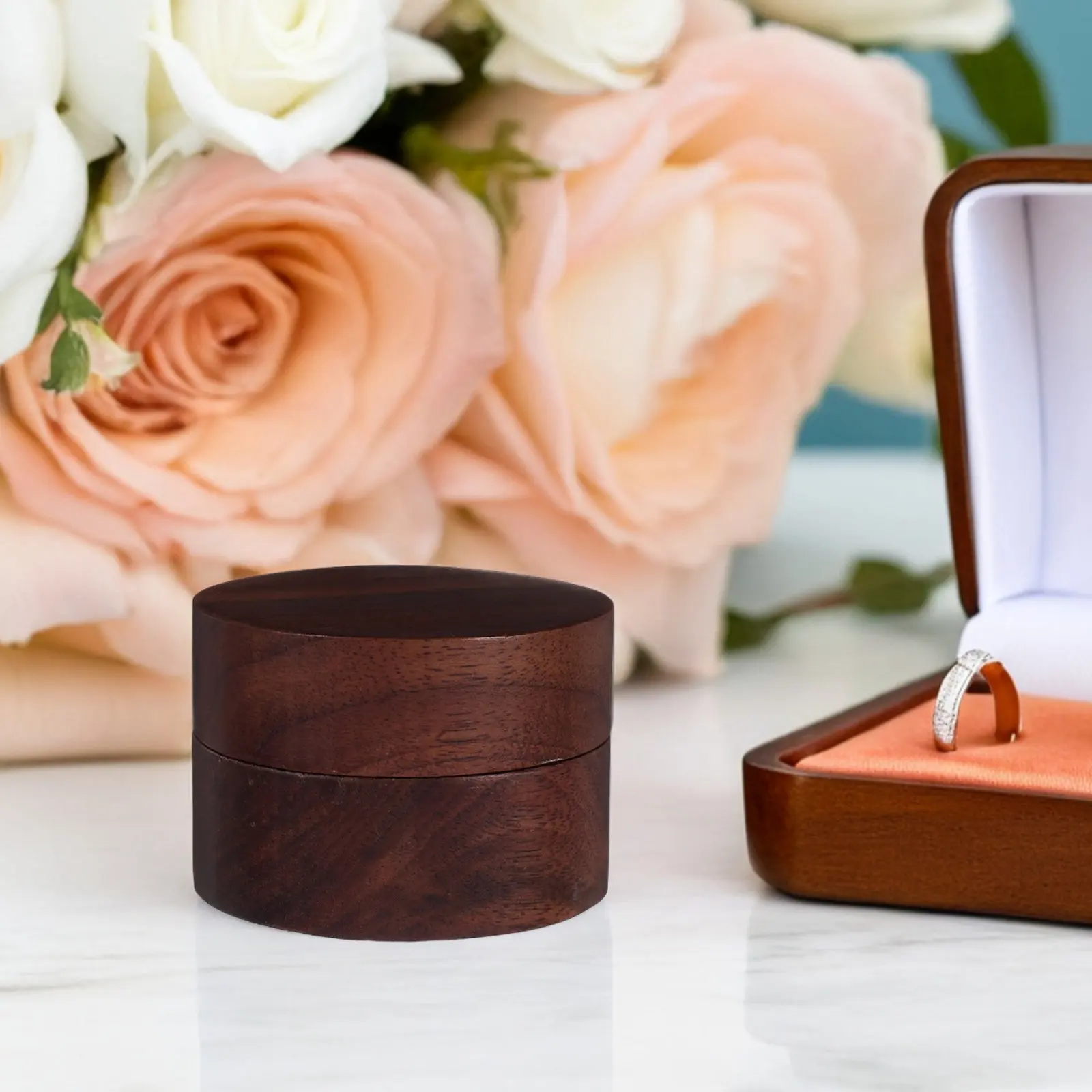 Luxury Wooden Ring Box Round Mini Display Storage Case for Engagement Wedding Rings Proposal Jewelry Organizer Handmade Favor
Luxury Wooden Ring Box Round Mini Display Storage Case for Engagement Wedding Rings Proposal Jewelry Organizer Handmade Favor