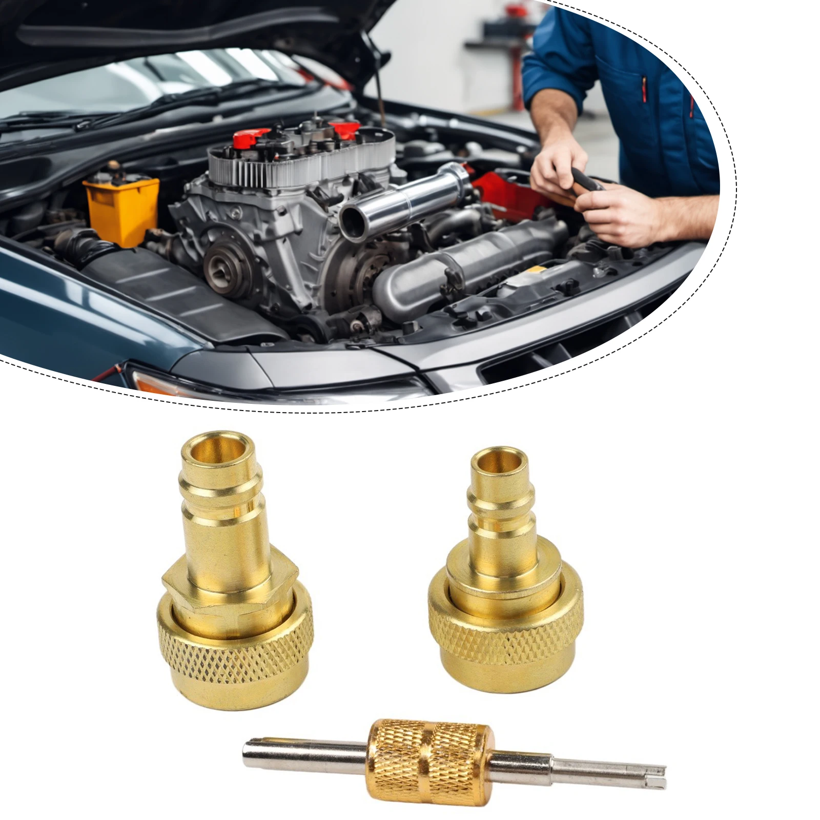 Brass Quick Coupling for High/Low Pressure Side for R1234yf to R134a Conversion Adapter Kit 3x Automotive AC System Repair Tools
Brass Quick Coupling for High/Low Pressure Side for R1234yf to R134a Conversion Adapter Kit 3x Automotive AC System Repair Tools
