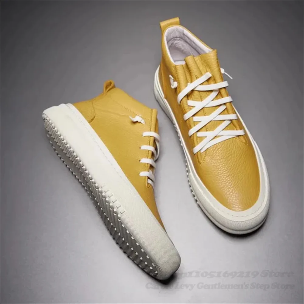 Men's Cowhide Platform Lace Up High Top Skateboard Casual Joggers Sneakers Round Toe Solid Color 2026 New High Top Boot
Men's Cowhide Platform Lace Up High Top Skateboard Casual Joggers Sneakers Round Toe Solid Color 2026 New High Top Boot