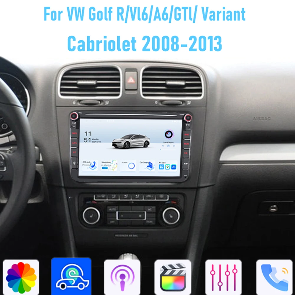 8" For VW Golf A6 2008-2013 Car Stereo Radio Carplay Android Auto Head Unit WIFI BT GPS Navi Reversing Image Multimedia Player
8" For VW Golf A6 2008-2013 Car Stereo Radio Carplay Android Auto Head Unit WIFI BT GPS Navi Reversing Image Multimedia Player