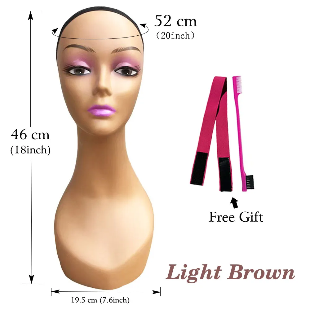 Wholesale Brown Realistic Female Mannequin Head Long Neck Manikin PVC Head Bust Wig Model Head Stand with Makeup Wigs,Hats,
Wholesale Brown Realistic Female Mannequin Head Long Neck Manikin PVC Head Bust Wig Model Head Stand with Makeup Wigs,Hats,