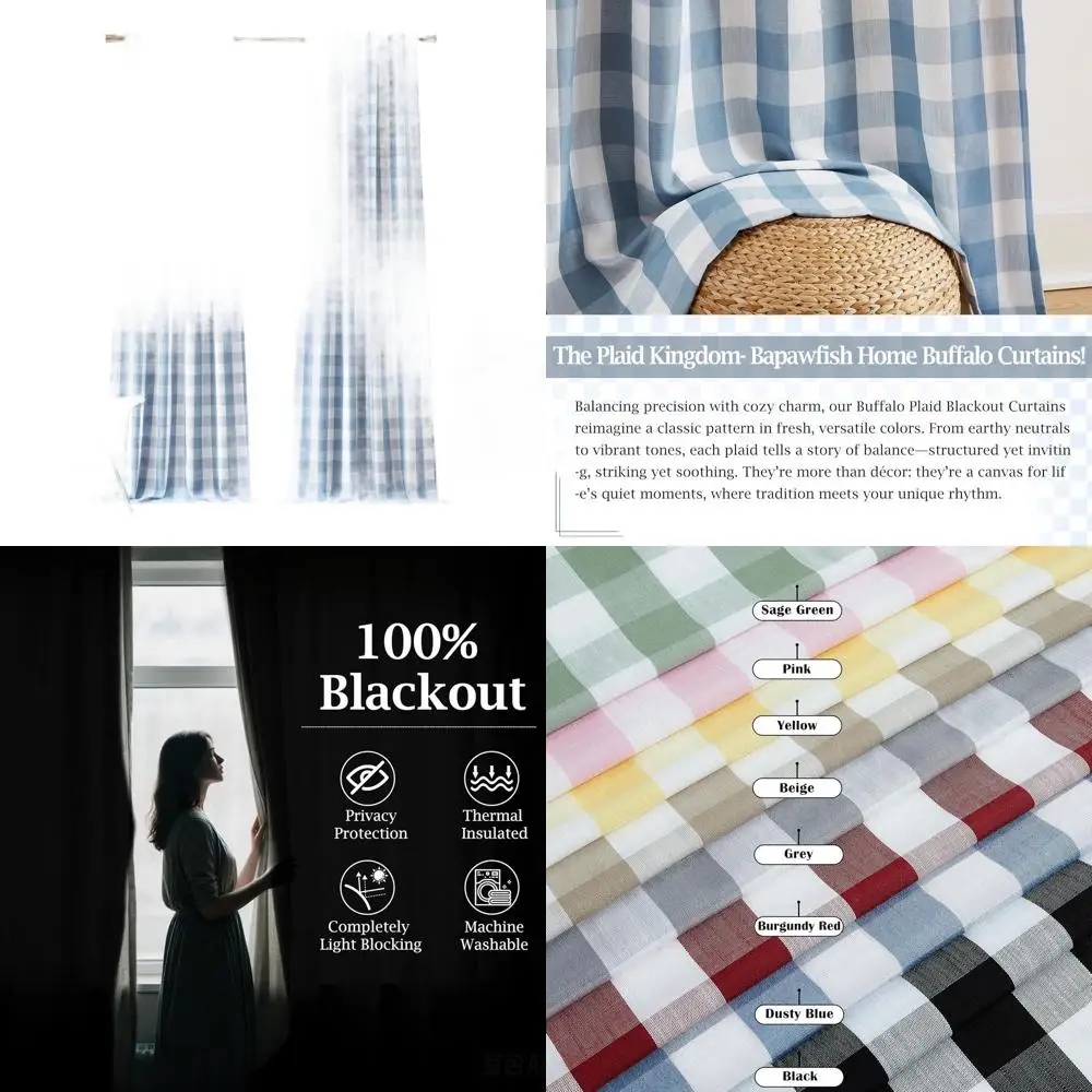 Длинные светонепроницаемые шторы в клетку «Буффало» 90 дюймов, пыльно-голубые утепленные панели в клетку «Гингем», декоративные элементы для окон в стиле фермерского дома, 40Ш x 90Д, комплект из 2 штук
Длинные светонепроницаемые шторы в клетку «Буффало» 90 дюймов, пыльно-голубые утепленные панели в клетку «Гингем», декоративные элементы для окон в стиле фермерского дома, 40Ш x 90Д, комплект из 2 штук