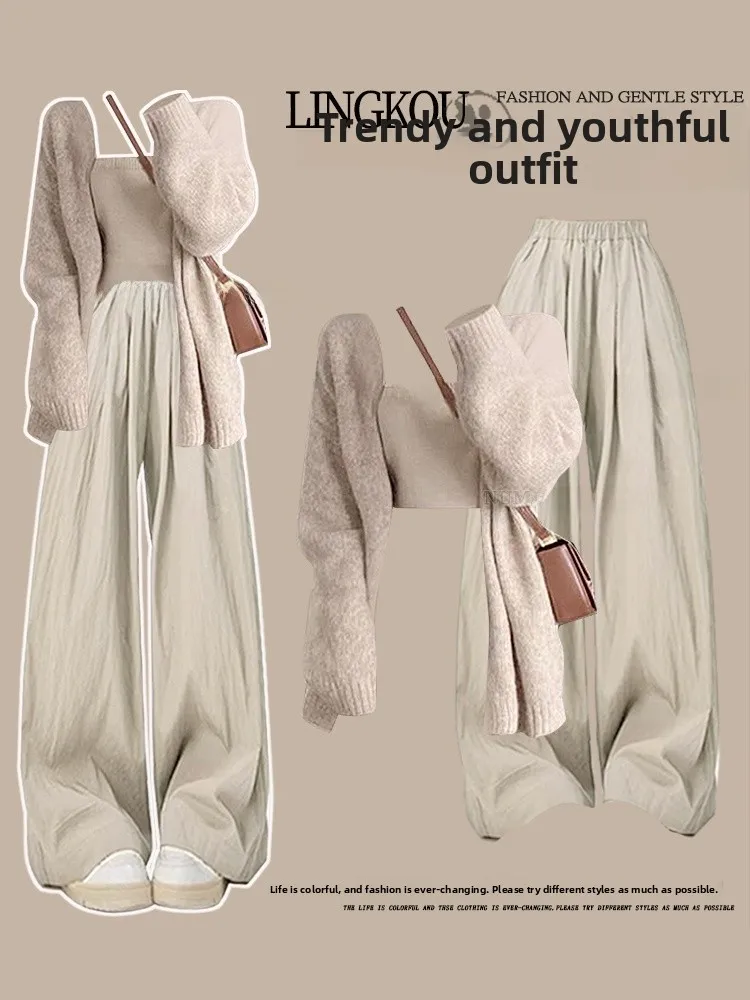 Вязаный кардиган больших размеров, комплект Ele Inner Wear, повседневные брюки, осенний ансамбль Faion, длинный свеч на пуговицах для молодых ...
Вязаный кардиган больших размеров, комплект Ele Inner Wear, повседневные брюки, осенний ансамбль Faion, длинный свеч на пуговицах для молодых ...