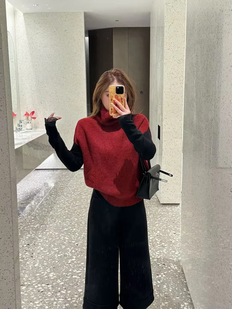 Женский модный вязаный жилет Qiqi больших размеров с высоким воротником, свободного кроя, универсальный, зимний
Женский модный вязаный жилет Qiqi больших размеров с высоким воротником, свободного кроя, универсальный, зимний