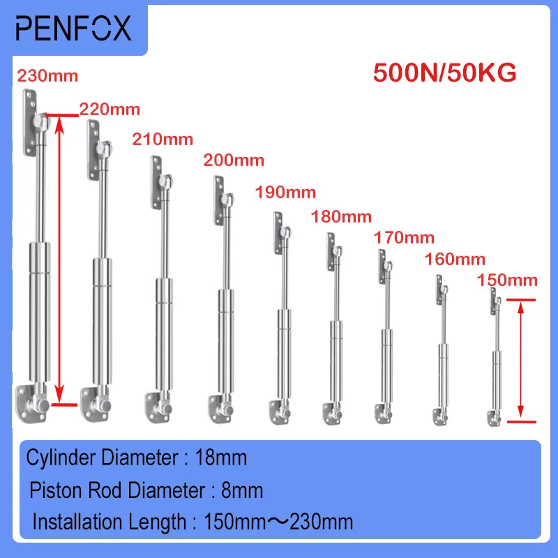 1 PC 150mm-230mm 500N/50KG 304 Stainless Steel Hydraulic Support Rod Car Gas Spring Yacht Medical Equipment Food Machinery
1 PC 150mm-230mm 500N/50KG 304 Stainless Steel Hydraulic Support Rod Car Gas Spring Yacht Medical Equipment Food Machinery